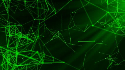 Wall Mural - geometric lines in connections with points. motion. polygonal plexus of lines on computer background