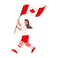 Poster - woman with flag Canada