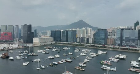 Fototapete - Kwun Tong, Hong Kong Business district in Kowloon side