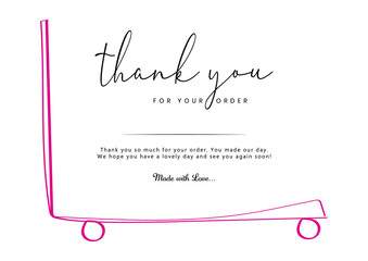 Wall Mural - Thank you for your order card eps vector