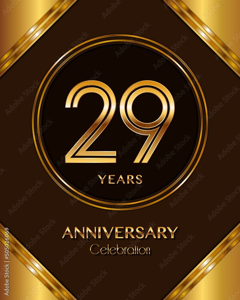 29 Years Anniversary Logotype Anniversary Celebration Template Design