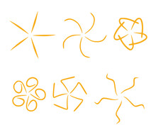 Yellow Star Doodle Illustration Isolated On White Background