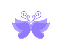 Logo Beauty Purple Butterfly Abstract