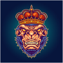 Angry King Kong With Gorilla Crown Ornate
