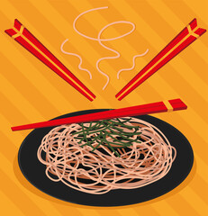 Canvas Print - noodles japanese food