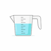 Isolated measuring cup cartoon vector graphics