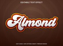 Almond Text Effect Template With Abstract Style Use For Business Logo And Brand
