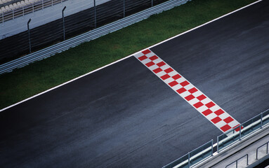 Wall Mural - Top vioew circuit race track with finish line.