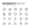 Simple line set of infographic icons.