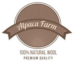 Canvas Print - Alpaca farm logo template for wool products