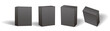 Packaging box mockup vector set, black, 黒い箱のモックアップ