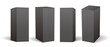 © 4thDesign - Packaging box mockup vector set, black, 黒い箱のモックアップ