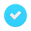 © provectors - Circled check mark button blue control to do reminder positive choice realistic 3d icon vector