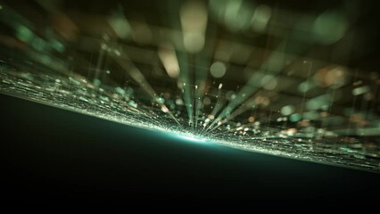 Wall Mural - hitech space scifi network landcape background/ 4k animation of an abstract digital data business te