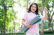 © Timeimage - Image of middle age Asian woman exercise at park