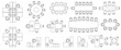 © Volha - Office Furniture elements top view vector set. Kit for plan of office, house, apartment, workspace. Collection of Interior icon. Table, chair, sofa, plant. Symbol for interior design, project