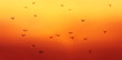 natural background with a swarm of insects mosquitoes flying against the background of the red sunset sky in summer in the evening