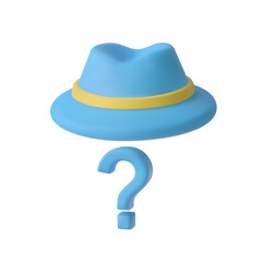 Hat and question mark 3d vector