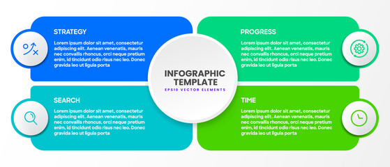 Poster - Vector Infographic design with 4 options or steps. Infographics for business concept. Can be used for presentations banner, workflow layout, process diagram, flow chart, info graph