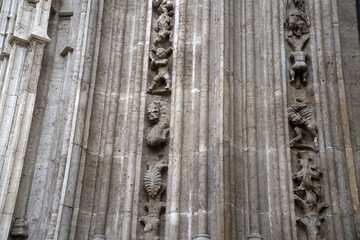 Valencia Silk Exchange Market building Lonja de la Seda bas relief sculptures