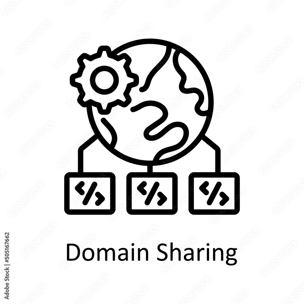 Domain Sharing vector outline Icon Design illustration. Artificial ...