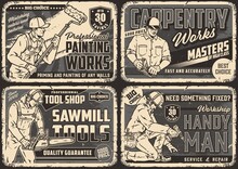 Labourers Monochrome Vintage Posters Set