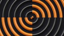 Orange Black Dark Wavy Concentric Modern Circular Radial Abstract Background
