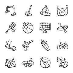 Poster - Variety of Games Doodle Icons