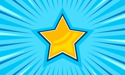 Comic blue background with star illustration