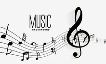 Colorful Music Notes Background, Music, Vector Music Melody Note Dancing Flow . Concept Background For Song And Concert Theme, Abstract Colorful Music Background