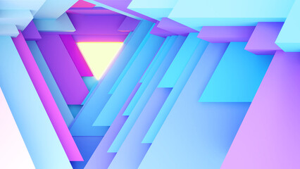 Wall Mural - Abstract triangle structure background,light blue  geometric background,3d rendering