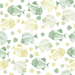 Canvas Print - Seamless vector pattern with fish skeleton.