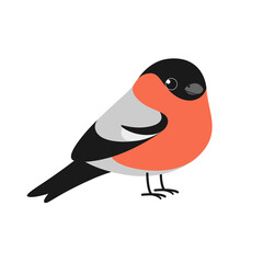 Wall Mural - Cartoon bird. Cute bullfinch. Vector illustration for prints, clothing, packaging, stickers.