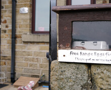 Free Range Eggs For Sale Outside Country Cottage