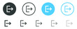 arrow Logout account icon - Enter symbol, log out icon button - arrow and door icon entry symbols in filled, thin line, outline and stroke style for apps and website