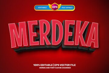 Wall Mural - red merdeka 3D Editable text Effect Style