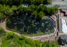 An Aerial Landscape With Black Lake In Sovata Resort - Romania