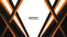 Vector Abstract Background With Orange And Black Geometric Shapes And Lines. Colored Modern Sports Abstract Background. Vector Illustration