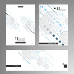 Poster - Vector concept dynamic elements. Minimal geometric design. Square and circles pattern background
