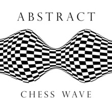 The Concept Of A Black-and-white Distorted Chess Wave. Abstract 3D Illusion. Vector Illustration.