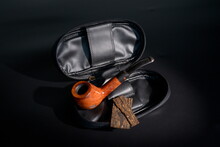 Classic Bent Apple Pipe Win Leather Pouch