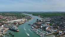 Cowes And East Cowes Town On The Isle Of Wight Aerial View