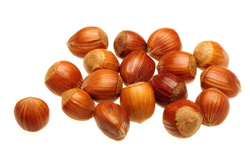 Wall Mural - Hazelnuts on a white background