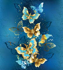 Wall Mural - Composition with jewelry butterflies