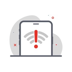 no internet connection on smartphone concept illustration flat design vector eps10. modern graphic element for landing page, empty state ui, infographic, icon