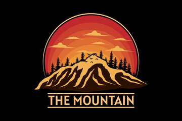 Wall Mural - the mountain retro design landscape