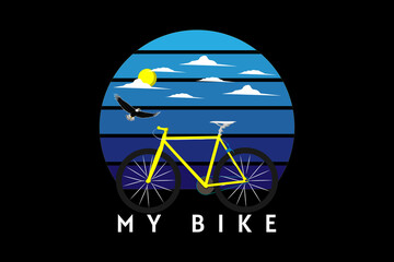 Wall Mural - my bike retro design landscape