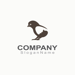 CHICK logo minimalist template monoline color line animal vector