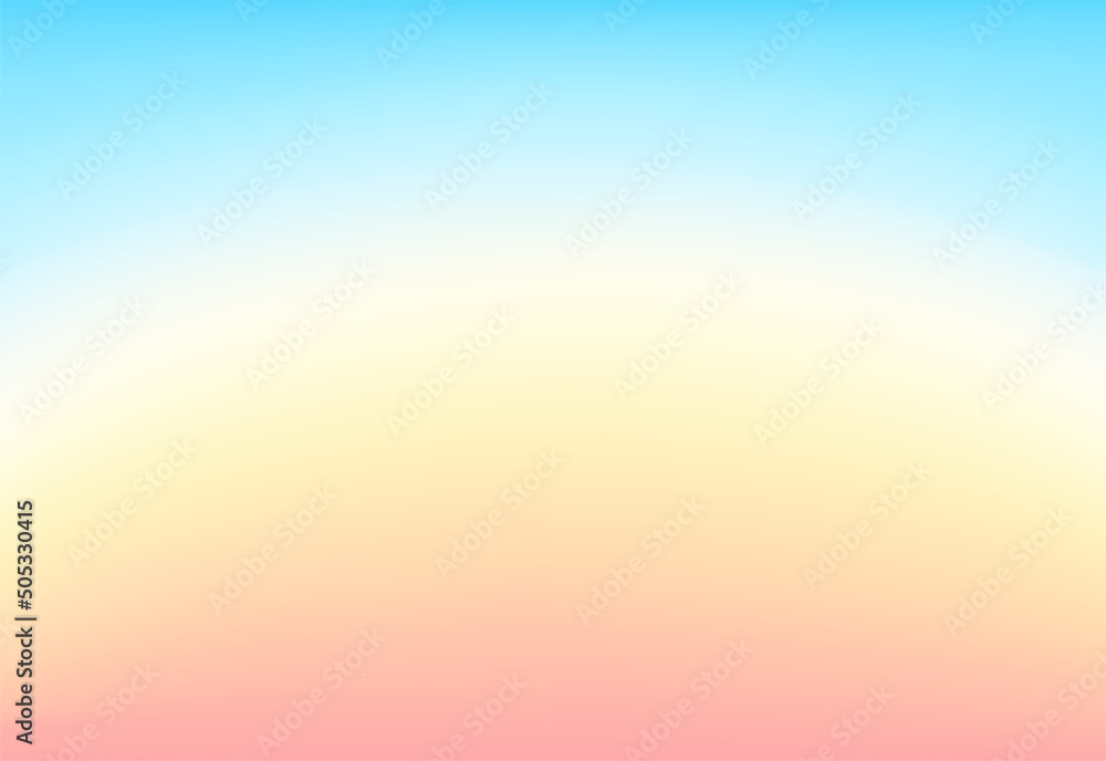 朝焼け、夏、空をイメージしたオレンジ色から水色のグラデーション背景