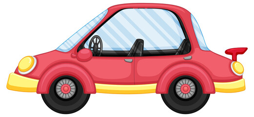 Poster - A red car in cartoon style